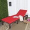 Costway Outdoor Rattan Lounge Chair Chaise Recliner Adjustable Cushioned Patio